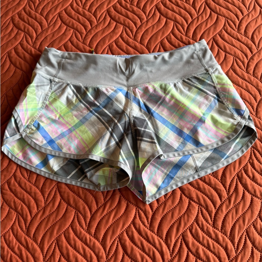lululemon athletica Multicolor Plaid Athletic Shorts